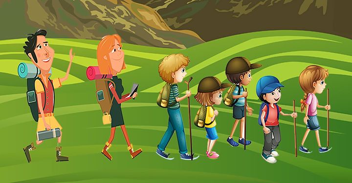 Преход семейства с деца, от х. Алеко до Черни връх и обратно